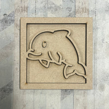 OL4550 - MDF Ladder Insert Tile - Doodle Cute Sealife - Dolphin - Olifantjie - Wooden - MDF - Lasercut - Blank - Craft - Kit - Mixed Media - UK