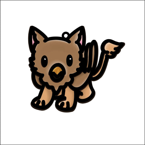 OL4675 - MDF Doodle Cute  Hanging  - Griffin 4 - Olifantjie - Wooden - MDF - Lasercut - Blank - Craft - Kit - Mixed Media - UK