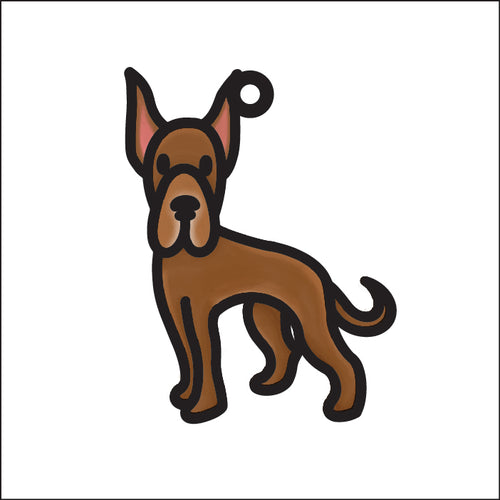 OL4979 - MDF Doodle Cute Dog Animal Hanging Pets  - Great Dane - Olifantjie - Wooden - MDF - Lasercut - Blank - Craft - Kit - Mixed Media - UK