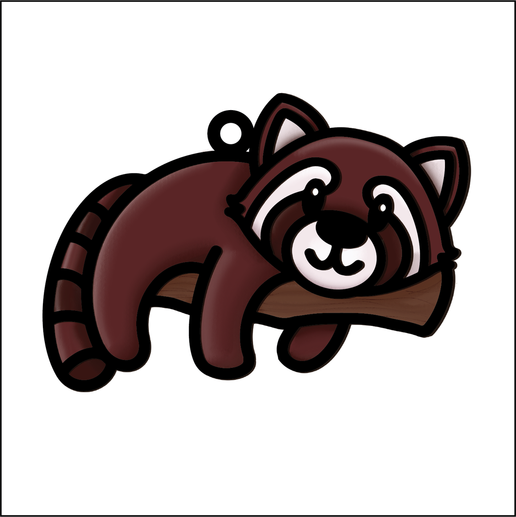 OL4864 - MDF Doodle Cute Animal Hanging - Red Panda 1 - Olifantjie - Wooden - MDF - Lasercut - Blank - Craft - Kit - Mixed Media - UK