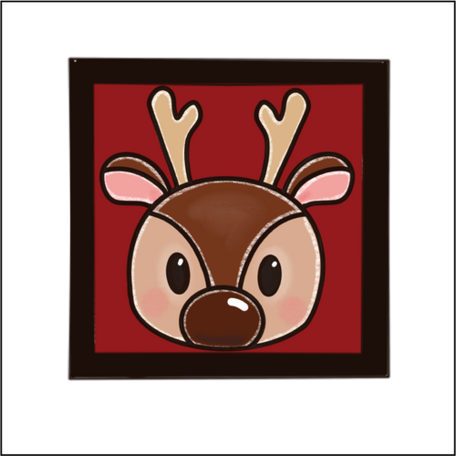 OL5455 - MDF Ladder Insert Tile - Christmas Doodle Character - reindeer - Olifantjie - Wooden - MDF - Lasercut - Blank - Craft - Kit - Mixed Media - UK