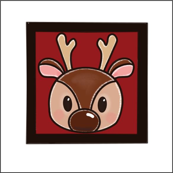 OL5455 - MDF Ladder Insert Tile - Christmas Doodle Character - reindeer - Olifantjie - Wooden - MDF - Lasercut - Blank - Craft - Kit - Mixed Media - UK