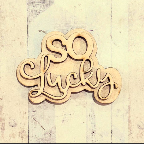 NO395 - MDF Magnet Size ‘So Lucky’ - Olifantjie - Wooden - MDF - Lasercut - Blank - Craft - Kit - Mixed Media - UK