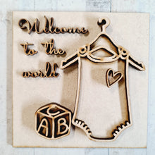 OL3151 - MDF Ladder Insert Tile -  Welcome to the world - grow - Olifantjie - Wooden - MDF - Lasercut - Blank - Craft - Kit - Mixed Media - UK