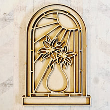 OL3276 - MDF Lily Vase Window Doodle Kit - Olifantjie - Wooden - MDF - Lasercut - Blank - Craft - Kit - Mixed Media - UK