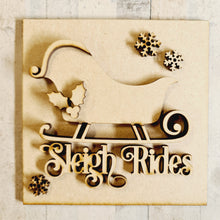 OL3350 - MDF Ladder Insert Tile - Sleigh Rides - Olifantjie - Wooden - MDF - Lasercut - Blank - Craft - Kit - Mixed Media - UK