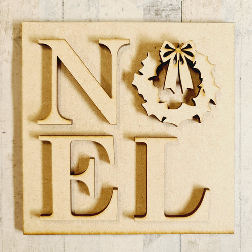 OL3356 - MDF Ladder Insert Tile - Noel - Olifantjie - Wooden - MDF - Lasercut - Blank - Craft - Kit - Mixed Media - UK