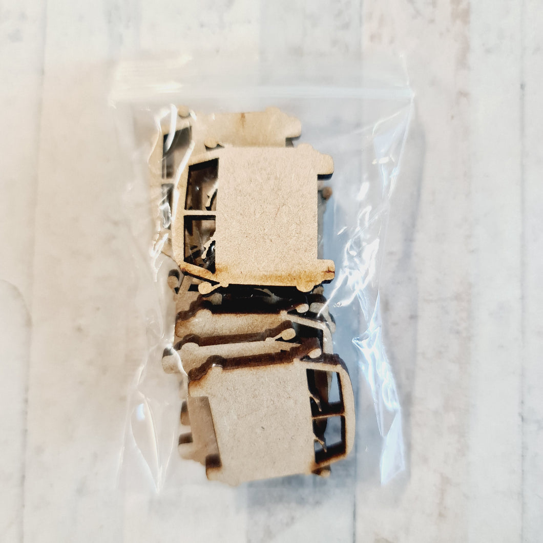 SALE - MDF Small Bag of Campers AA65 - Olifantjie - Wooden - MDF - Lasercut - Blank - Craft - Kit - Mixed Media - UK