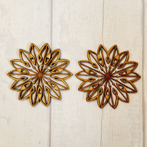 SALE - MDF Set of 2 Mandala CC40 - Olifantjie - Wooden - MDF - Lasercut - Blank - Craft - Kit - Mixed Media - UK