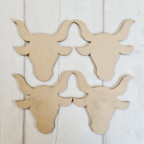 SALE - MDF Set of 4 Goat Heads BB23 - Olifantjie - Wooden - MDF - Lasercut - Blank - Craft - Kit - Mixed Media - UK