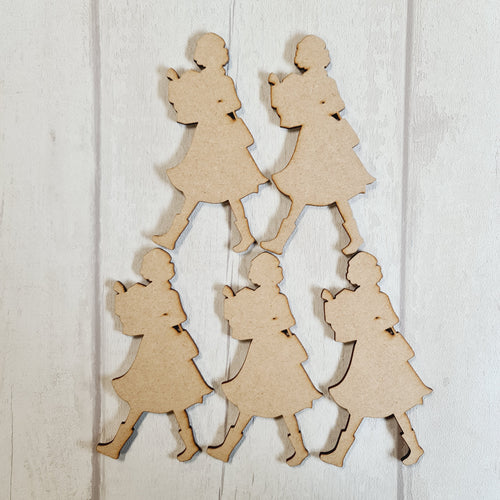 SALE - MDF Set of 5 Victorian Girls - No BB20 - Olifantjie - Wooden - MDF - Lasercut - Blank - Craft - Kit - Mixed Media - UK