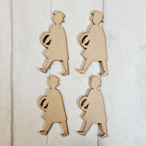 SALE - MDF Set of 4 Victorian Man - No BB22 - Olifantjie - Wooden - MDF - Lasercut - Blank - Craft - Kit - Mixed Media - UK