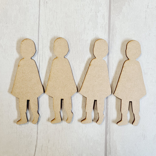 SALE - MDF Set of 4 Victorian Boys BB11 - Olifantjie - Wooden - MDF - Lasercut - Blank - Craft - Kit - Mixed Media - UK