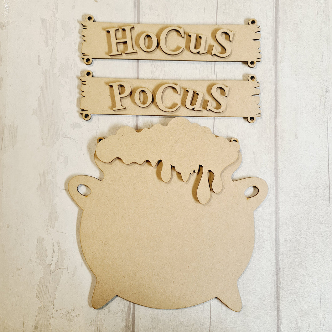 OL4214 - MDF Hocus Pocus Pumpkin Kit - Olifantjie - Wooden - MDF - Lasercut - Blank - Craft - Kit - Mixed Media - UK