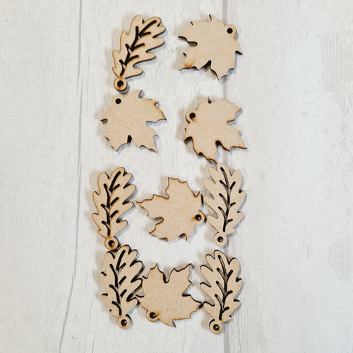 SALE - MDF Bag of Hanging Leafs BB70 - Olifantjie - Wooden - MDF - Lasercut - Blank - Craft - Kit - Mixed Media - UK