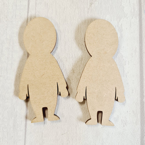 SALE - MDF Set of 2 People CC55 - Olifantjie - Wooden - MDF - Lasercut - Blank - Craft - Kit - Mixed Media - UK