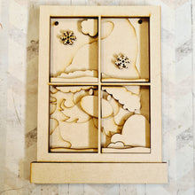 OL3368  - MDF Themed Window - Multiple Layer Detail - Santa - Olifantjie - Wooden - MDF - Lasercut - Blank - Craft - Kit - Mixed Media - UK