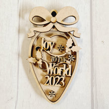 OL4156 - MDF Christmas Light Bulb - Joy to the world - Olifantjie - Wooden - MDF - Lasercut - Blank - Craft - Kit - Mixed Media - UK