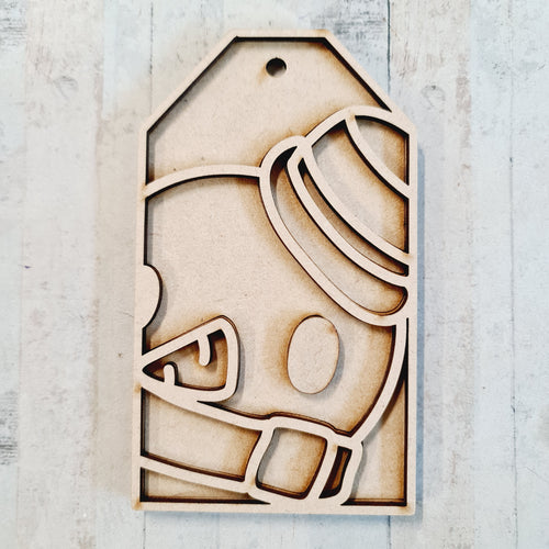 OL3591 - MDF Christmas Tag Hanging - Snowman 2 - Olifantjie - Wooden - MDF - Lasercut - Blank - Craft - Kit - Mixed Media - UK