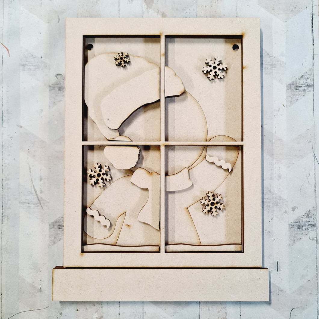 OL3732 - MDF Themed Window - Multiple Layer Detail - Gingerbread - Olifantjie - Wooden - MDF - Lasercut - Blank - Craft - Kit - Mixed Media - UK