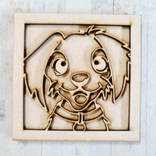 OL3487 - MDF Ladder Insert Tile - Cute Dog Tile doodle - Olifantjie - Wooden - MDF - Lasercut - Blank - Craft - Kit - Mixed Media - UK