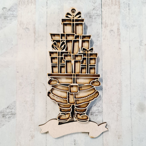 OL3725 - MDF Hidden Person - Santa Presents - Olifantjie - Wooden - MDF - Lasercut - Blank - Craft - Kit - Mixed Media - UK