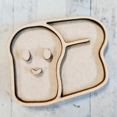 OL3797 - MDF Mini (8cm) Kawaii Backing - Magnet / Brooch size! Loaf bread - Olifantjie - Wooden - MDF - Lasercut - Blank - Craft - Kit - Mixed Media - UK