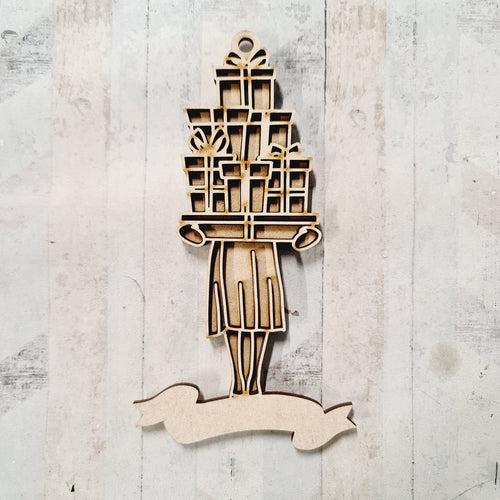 OL3722 - MDF Hidden Person - Presents Style 1 - Olifantjie - Wooden - MDF - Lasercut - Blank - Craft - Kit - Mixed Media - UK