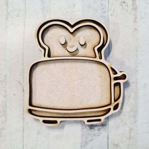 OL3796 - MDF Mini (8cm) Kawaii Backing - Magnet / Brooch size! Toaster - Olifantjie - Wooden - MDF - Lasercut - Blank - Craft - Kit - Mixed Media - UK