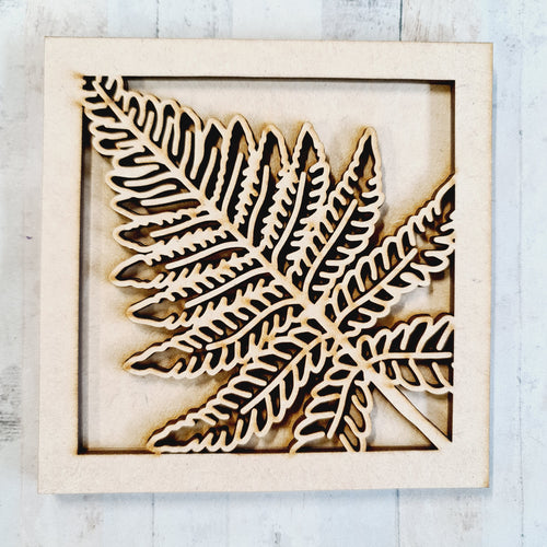 OL3321 - MDF Ladder Insert Tile - Doodle Foliage 4 - Olifantjie - Wooden - MDF - Lasercut - Blank - Craft - Kit - Mixed Media - UK