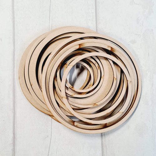 MW8 Sale 20 mixed wreath hoops - Olifantjie - Wooden - MDF - Lasercut - Blank - Craft - Kit - Mixed Media - UK