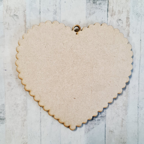 OL4221 - MDF Scalloped Edged Hearts - 11cm - Olifantjie - Wooden - MDF - Lasercut - Blank - Craft - Kit - Mixed Media - UK