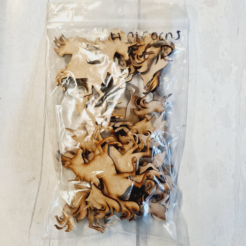 SALE - MDF Bag of Unicorns CC148 - Olifantjie - Wooden - MDF - Lasercut - Blank - Craft - Kit - Mixed Media - UK