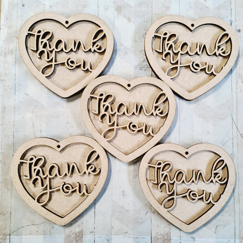 SALE - MDF Set of 5 Hearts SHB01 - Olifantjie - Wooden - MDF - Lasercut - Blank - Craft - Kit - Mixed Media - UK