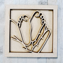 OL4242 - MDF Ladder Insert Tile - Doodle Baby Feet - Olifantjie - Wooden - MDF - Lasercut - Blank - Craft - Kit - Mixed Media - UK