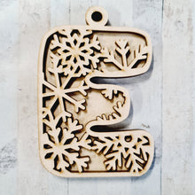 OL4230 - MDF Snowflake Initial Hanging Bauble A-Z in drop down - Olifantjie - Wooden - MDF - Lasercut - Blank - Craft - Kit - Mixed Media - UK