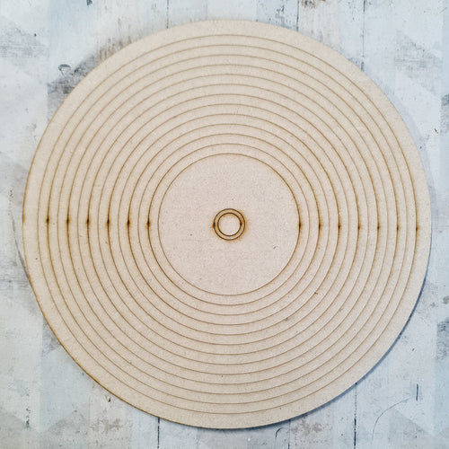 PL021 - MDF Vinyl Disc Effect Circle Hanging Blank - Olifantjie - Wooden - MDF - Lasercut - Blank - Craft - Kit - Mixed Media - UK
