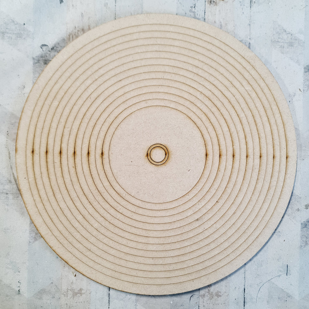 PL021 - MDF Vinyl Disc Effect Circle Hanging Blank - Olifantjie - Wooden - MDF - Lasercut - Blank - Craft - Kit - Mixed Media - UK