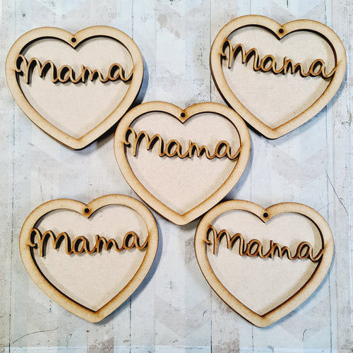 SALE - MDF Set of 5 Hearts SHB17 - Olifantjie - Wooden - MDF - Lasercut - Blank - Craft - Kit - Mixed Media - UK