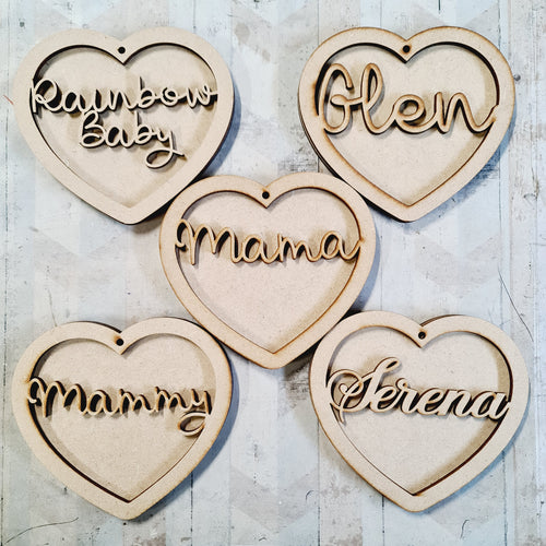 SALE - MDF Set of 5 Hearts SHB18 - Olifantjie - Wooden - MDF - Lasercut - Blank - Craft - Kit - Mixed Media - UK