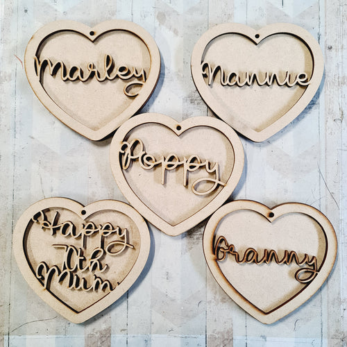 SALE - MDF Set of 5 Hearts SHB20 - Olifantjie - Wooden - MDF - Lasercut - Blank - Craft - Kit - Mixed Media - UK