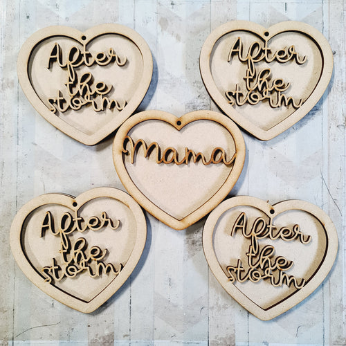 SALE - MDF Set of 5 Hearts SHB21 - Olifantjie - Wooden - MDF - Lasercut - Blank - Craft - Kit - Mixed Media - UK