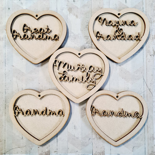 SALE - MDF Set of 5 Hearts SHB25 - Olifantjie - Wooden - MDF - Lasercut - Blank - Craft - Kit - Mixed Media - UK