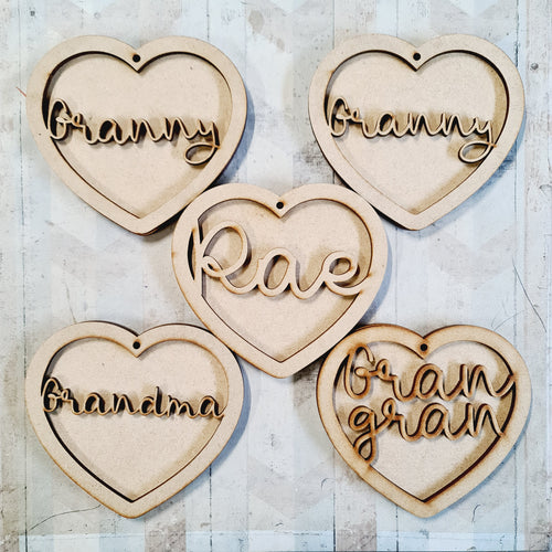 SALE - MDF Set of 5 Hearts SHB34 - Olifantjie - Wooden - MDF - Lasercut - Blank - Craft - Kit - Mixed Media - UK