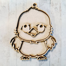 OL4285 - MDF Doodle Style Hanging - with or without banner - Chick - Olifantjie - Wooden - MDF - Lasercut - Blank - Craft - Kit - Mixed Media - UK