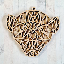 OL3435 - Geometric shape (optional backing) - Monkey Head - Olifantjie - Wooden - MDF - Lasercut - Blank - Craft - Kit - Mixed Media - UK