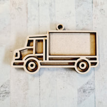OL4441 - MDF Doodle Transport Hanging - Truck  - With or Without Banner - Olifantjie - Wooden - MDF - Lasercut - Blank - Craft - Kit - Mixed Media - UK