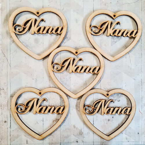 SALE - MDF Set of 5 Hearts HBS04 - Olifantjie - Wooden - MDF - Lasercut - Blank - Craft - Kit - Mixed Media - UK