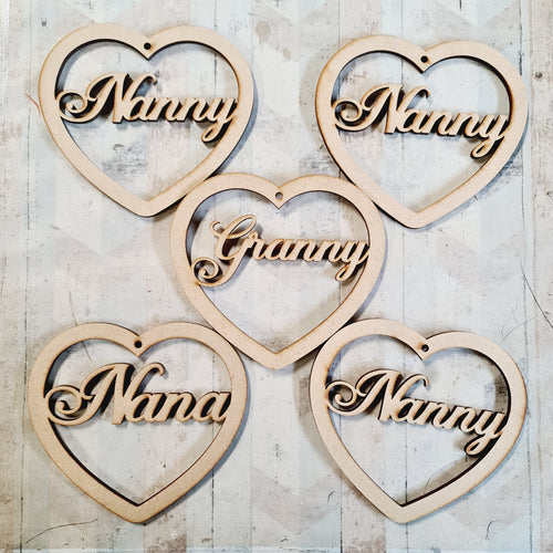 SALE - MDF Set of 5 Hearts HBS17 - Olifantjie - Wooden - MDF - Lasercut - Blank - Craft - Kit - Mixed Media - UK