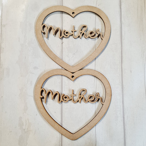 SALE - MDF Set of 2 Hearts 20cm HBS22 - Olifantjie - Wooden - MDF - Lasercut - Blank - Craft - Kit - Mixed Media - UK